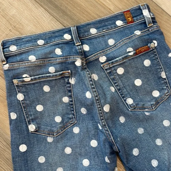 7 for all mankind polka dot high waist ankle skinny jeans - Picture 4 of 6